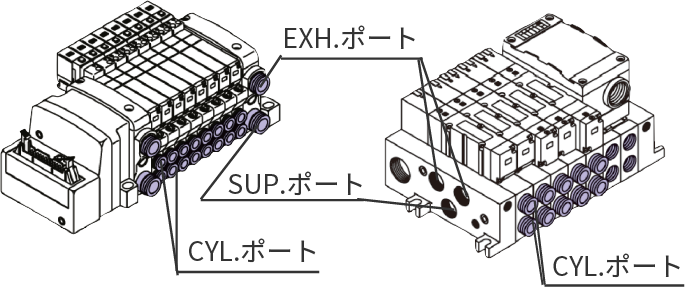 タイロッドタイプマニホールドをタイロッドおよび接合金具により連結(jié)。マニホールドのねじれに強い。